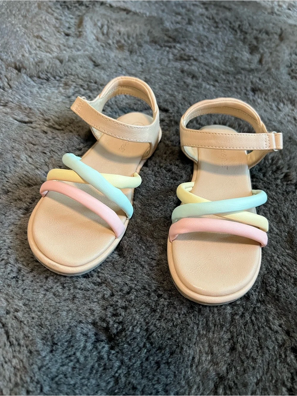 Kids Pastel Multi-Color Strap Sandals Size 11